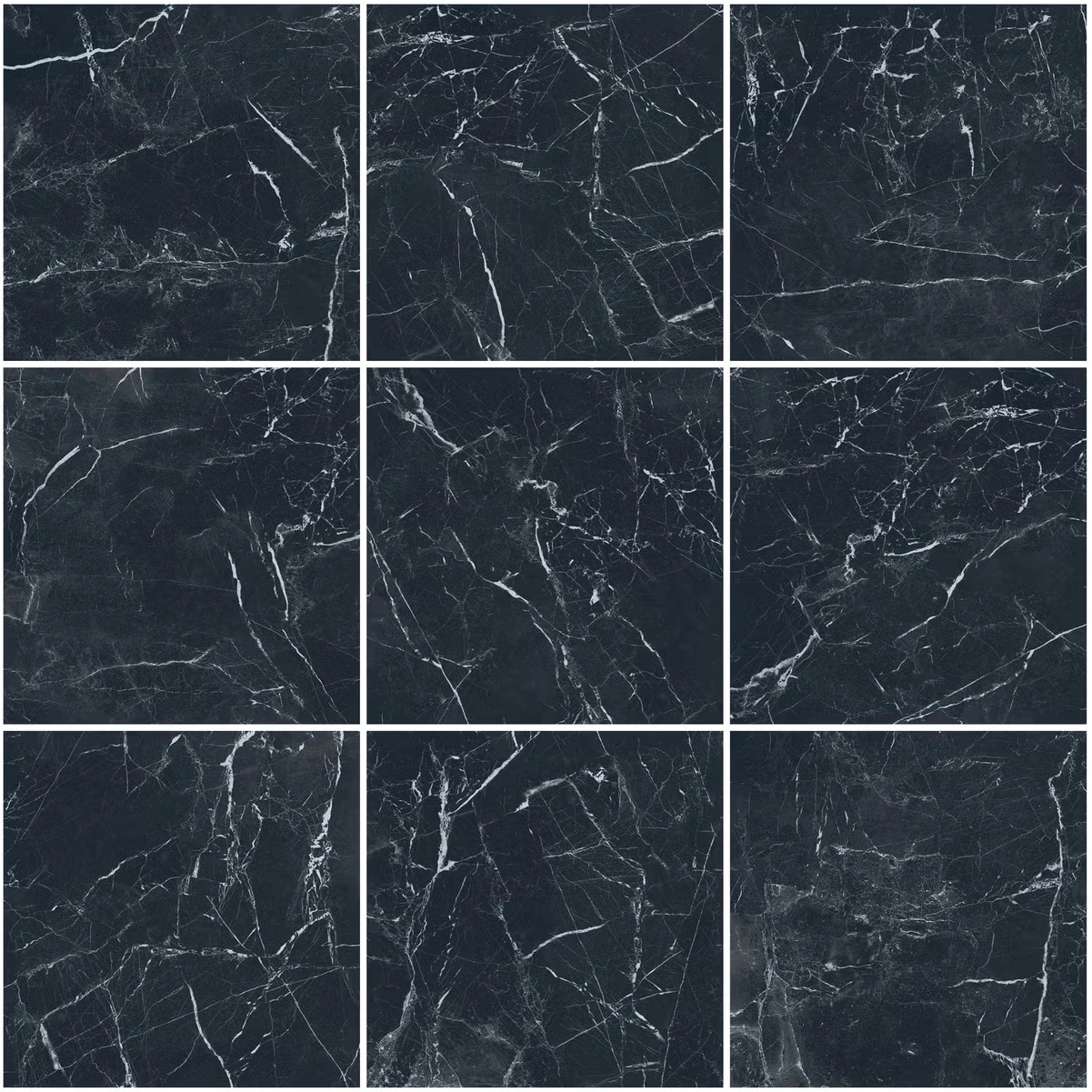 Matte tiles MARMO NERO, 60x60 cm, DE